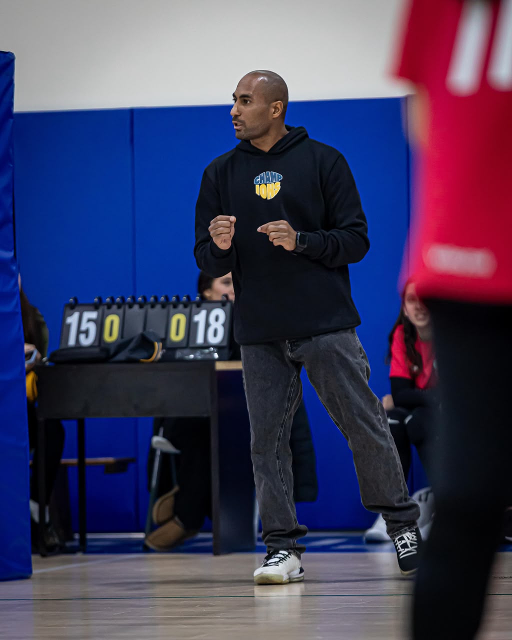 Champions coach during a match